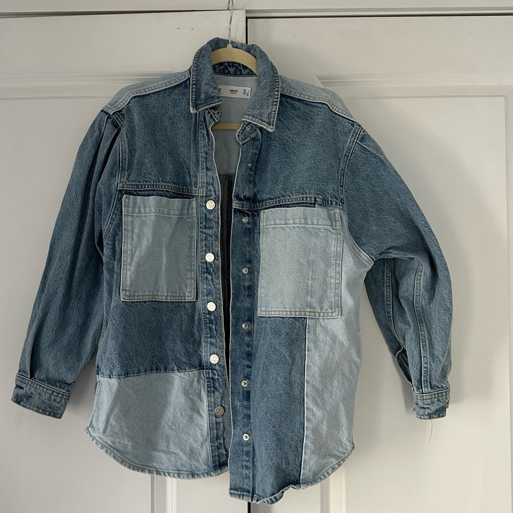 Mango two-tone denim shirt